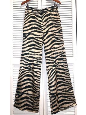 Haute Monde Zebra wide leg pants
